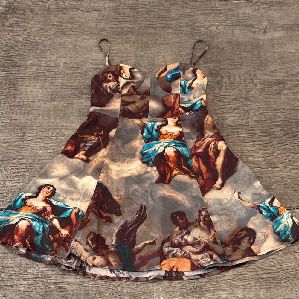 Urban Outfitters Artistic Print Dress with Spaghetti Straps